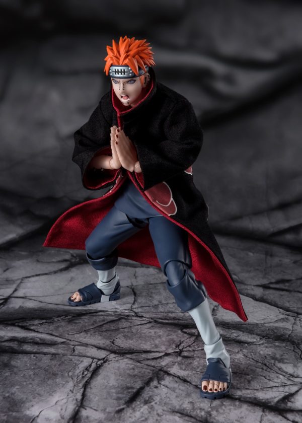 Figura S.H.Figuarts Pain Tendo - Six Path Rinnegan De Naruto Shippuden: 15.5 Cm, Capa De Tela, Múltiples Expresiones Y Accesorios